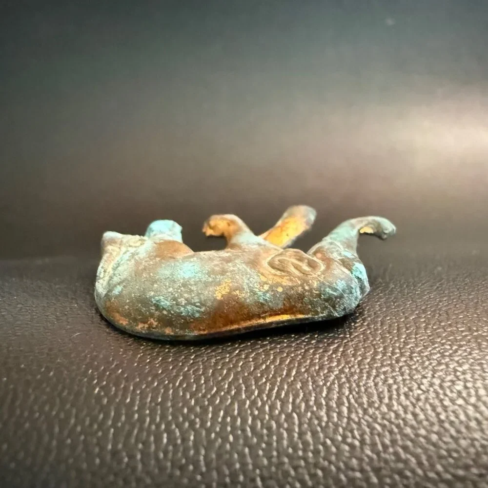 Vintage Oxidized Metal Brass Clip-On Elephant Pin Brooch